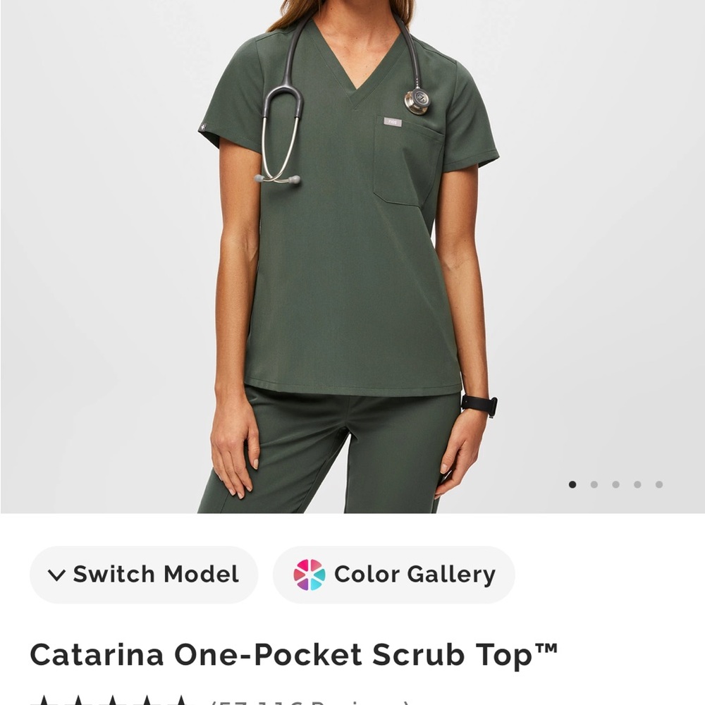 Figs scrubs set- moss green